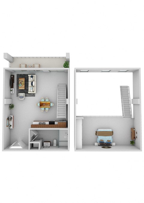 Floor plan for 1 bed, 1 bath, 1045 sqft